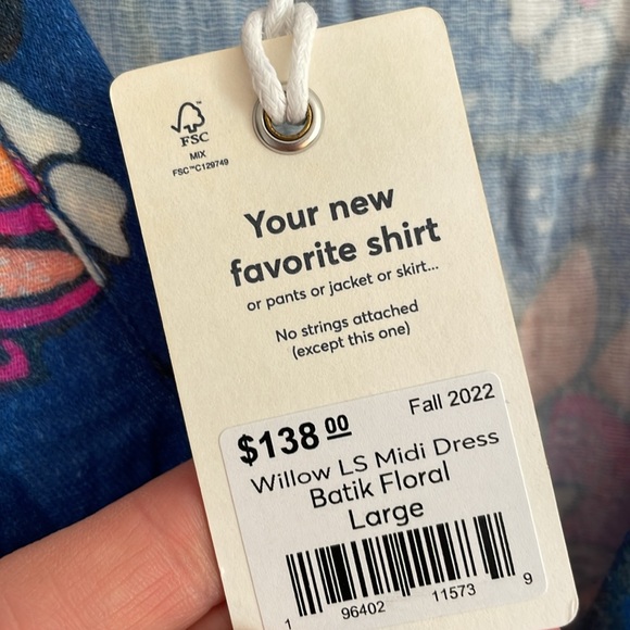 NWT Marine Layer Willow Midi Dress Blue Floral Size Large - Picture 5 of 9